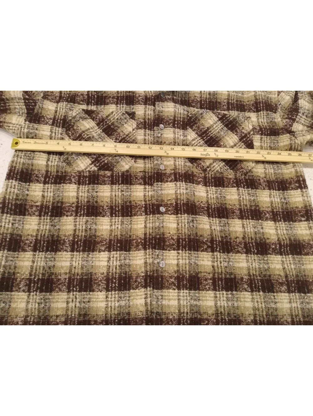 PacSun Oversized Shacket Jacket Mens XL Brown Plaid Textured Wool Blend Flannel
